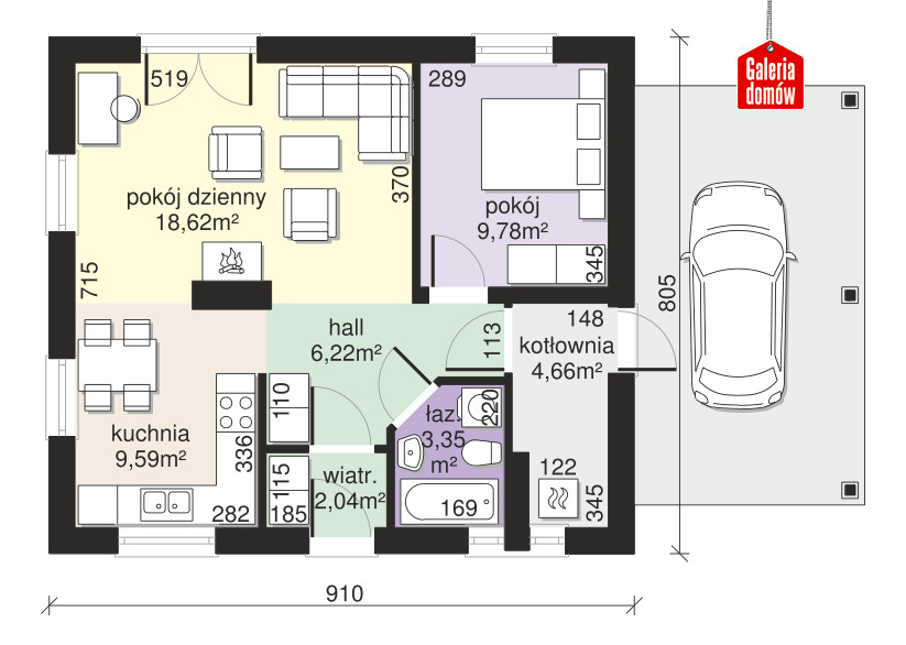 Dom przy Topolowej 4 – rzut parteru
